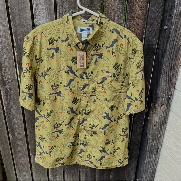 Duluth Trading Co. Untucked BBQ Relaxed Fit Short Sleeve Button Down Shirt Sz M - Picture 7 of 10